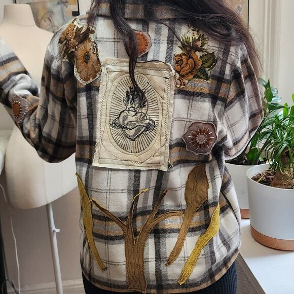 One-of-a-Kind Upcycled Plaid Shirt – Handmade Details - Picture 13 of 15